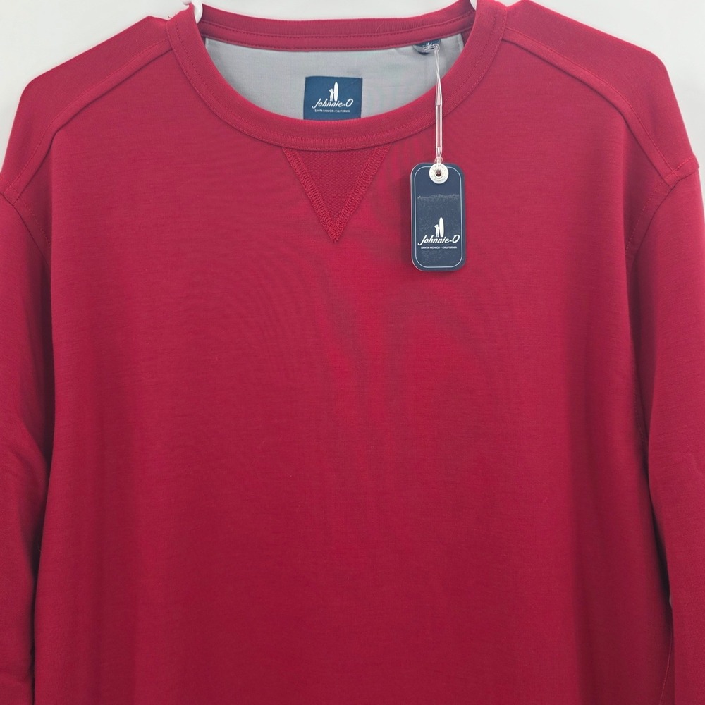 JOHNNIE-O CREWNECK MENS MEDIUM RED PERFORMANCE SWEATSHIRT WILLARD DRIRELEASE NEW - Picture 5 of 16